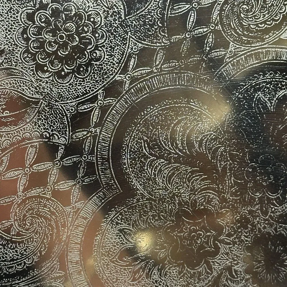 Vintage‎ Finest Nickel Plated Tinplate Serving Platter Tarnish Proof Floral 14”